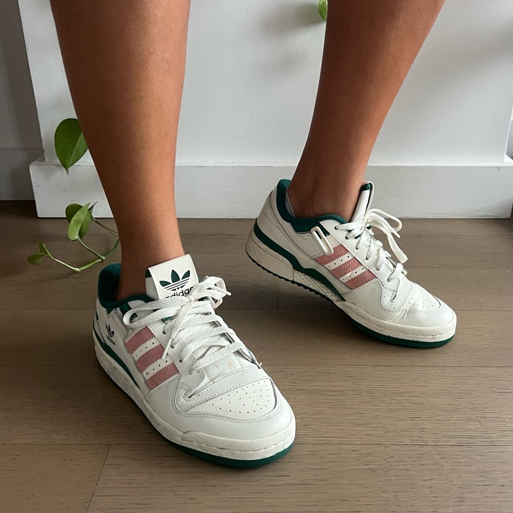 adidas Women's White Pink Green Sneakers